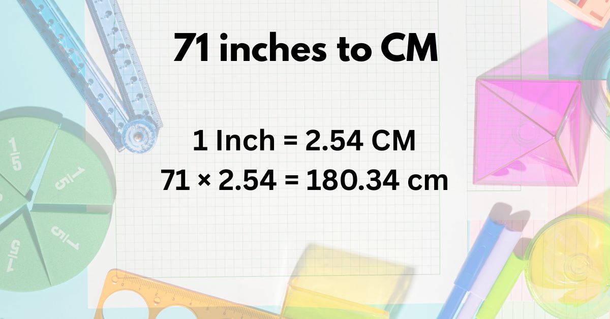how long is 71 inches in cm